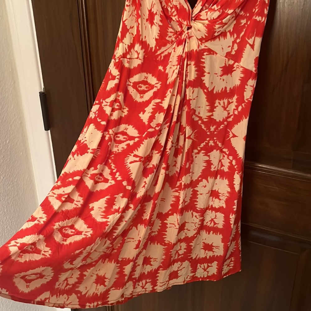 Christophe Sauvat 100% Silk Summer Dress. Deep V Front and Back. - Picture 2 of 3
